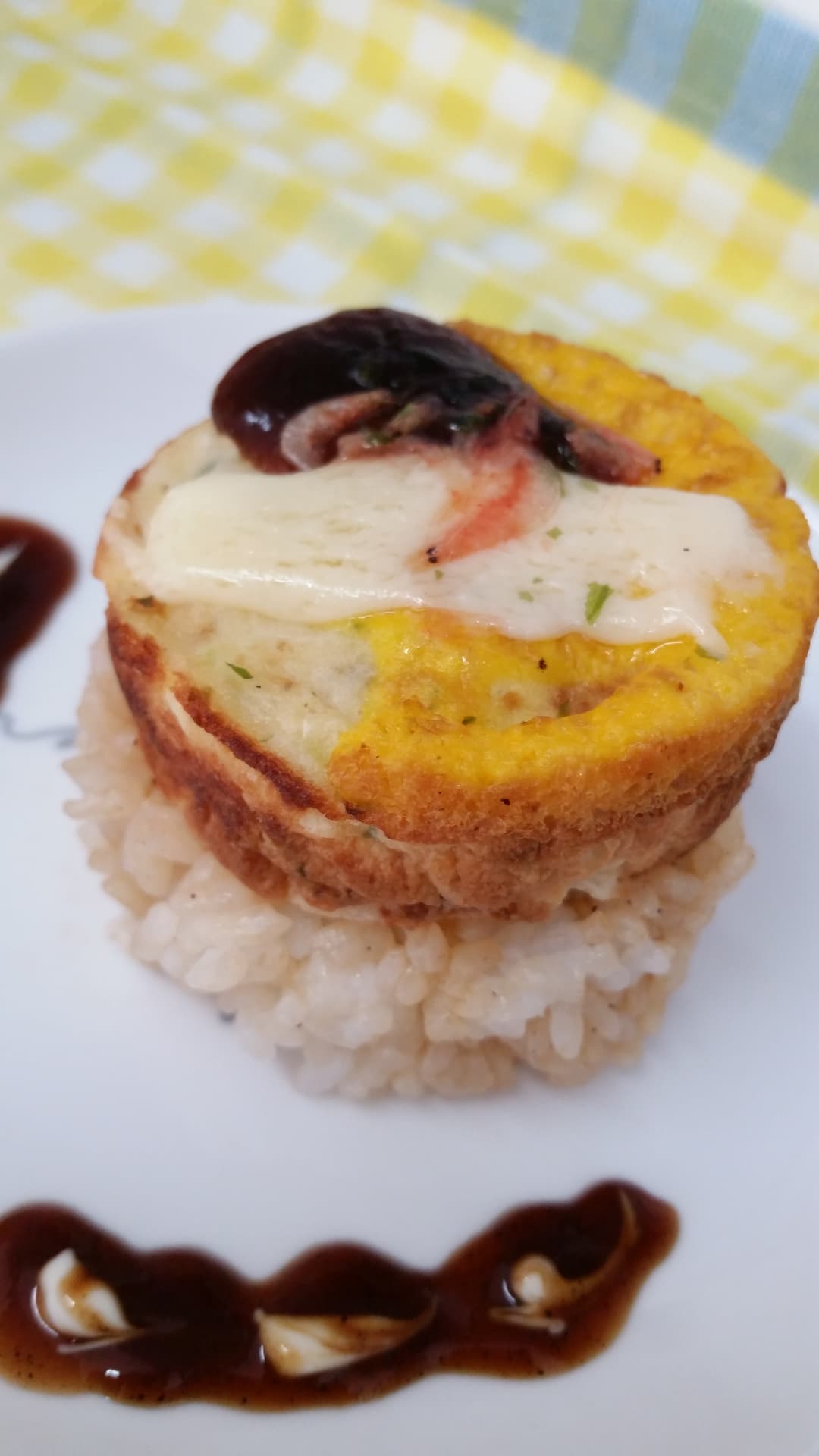 お好み焼きのごはんケーキの完成写真