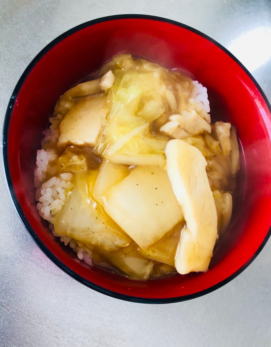 白菜の旨煮丼の完成写真