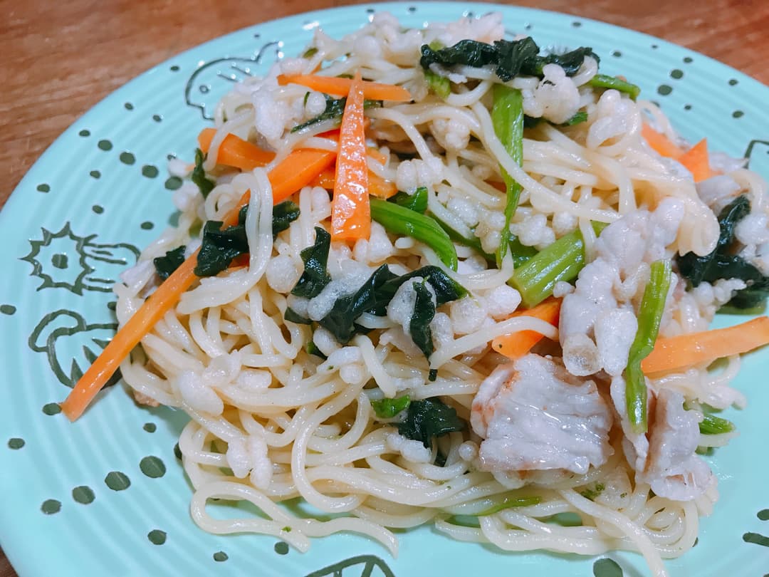 さっぱり!ほうれん草焼きそばの完成写真