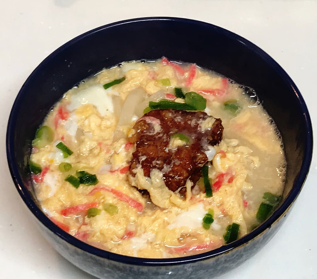 あじ竜田のかき玉うどんの完成写真