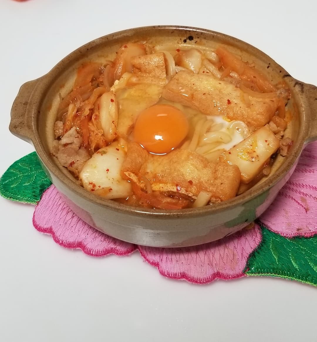煮込みキムチうどんの完成写真