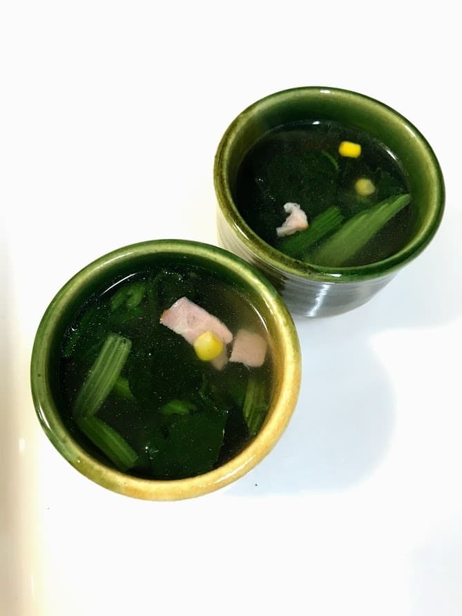 ほうれん草ミックスのスープ　コンソメ味の完成写真