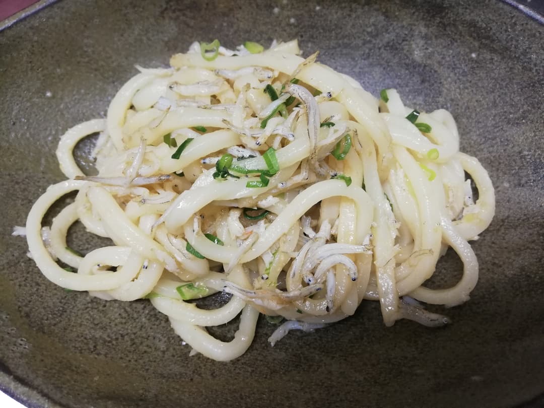 しらすネギうどんの完成写真