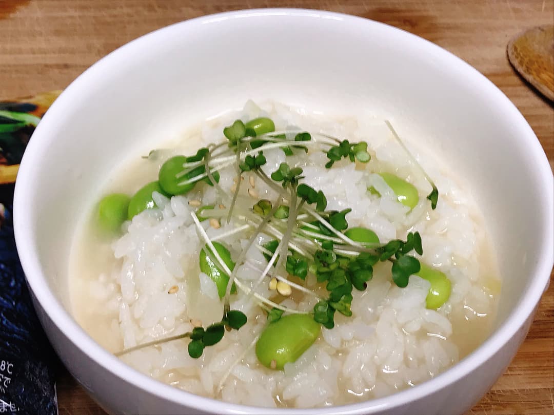 LAWSON 塩味えだまめ雑炊の完成写真