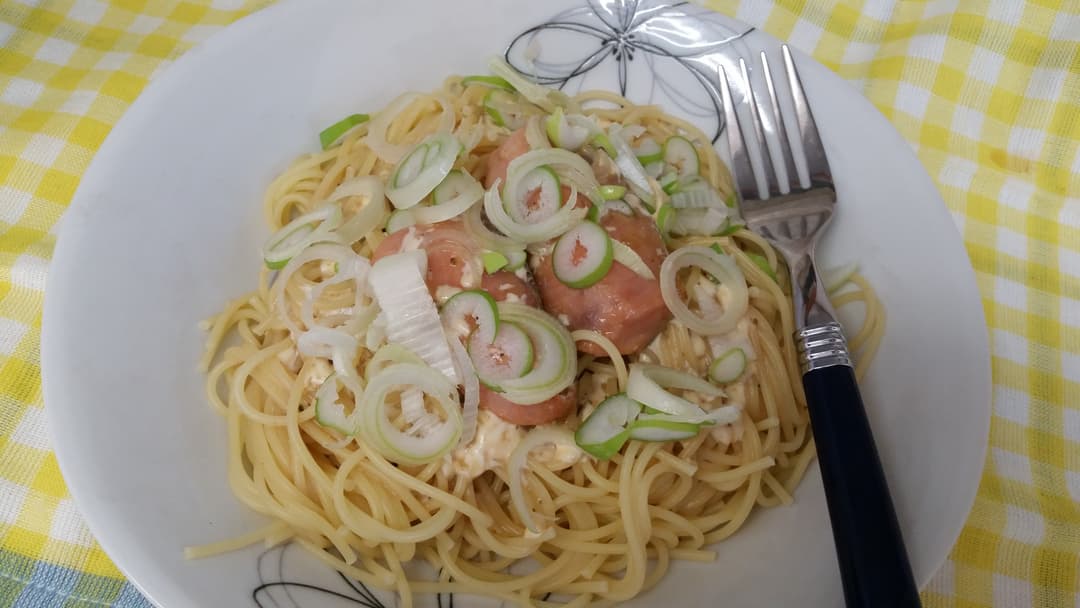 鮭のマヨぽんパスタの完成写真