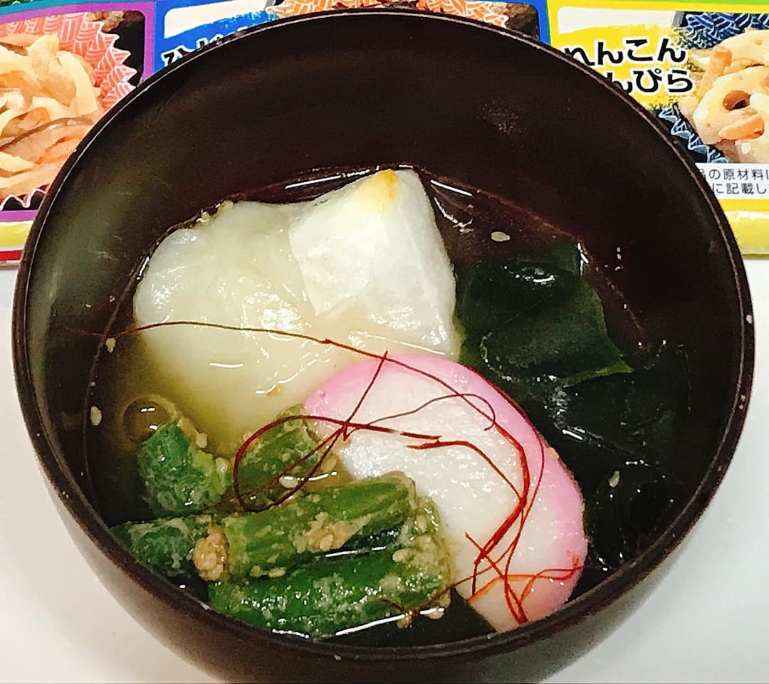 6種の和惣菜 いんげんの中華風お雑煮の完成写真