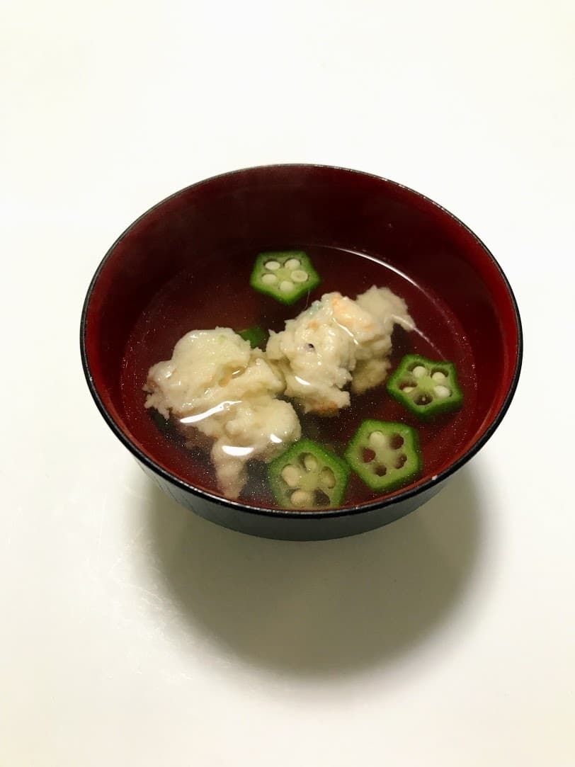 オクラとつみれのとろみ汁の完成写真