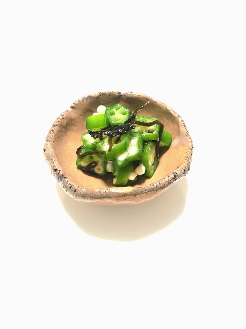オクラと塩昆布の和え物の完成写真