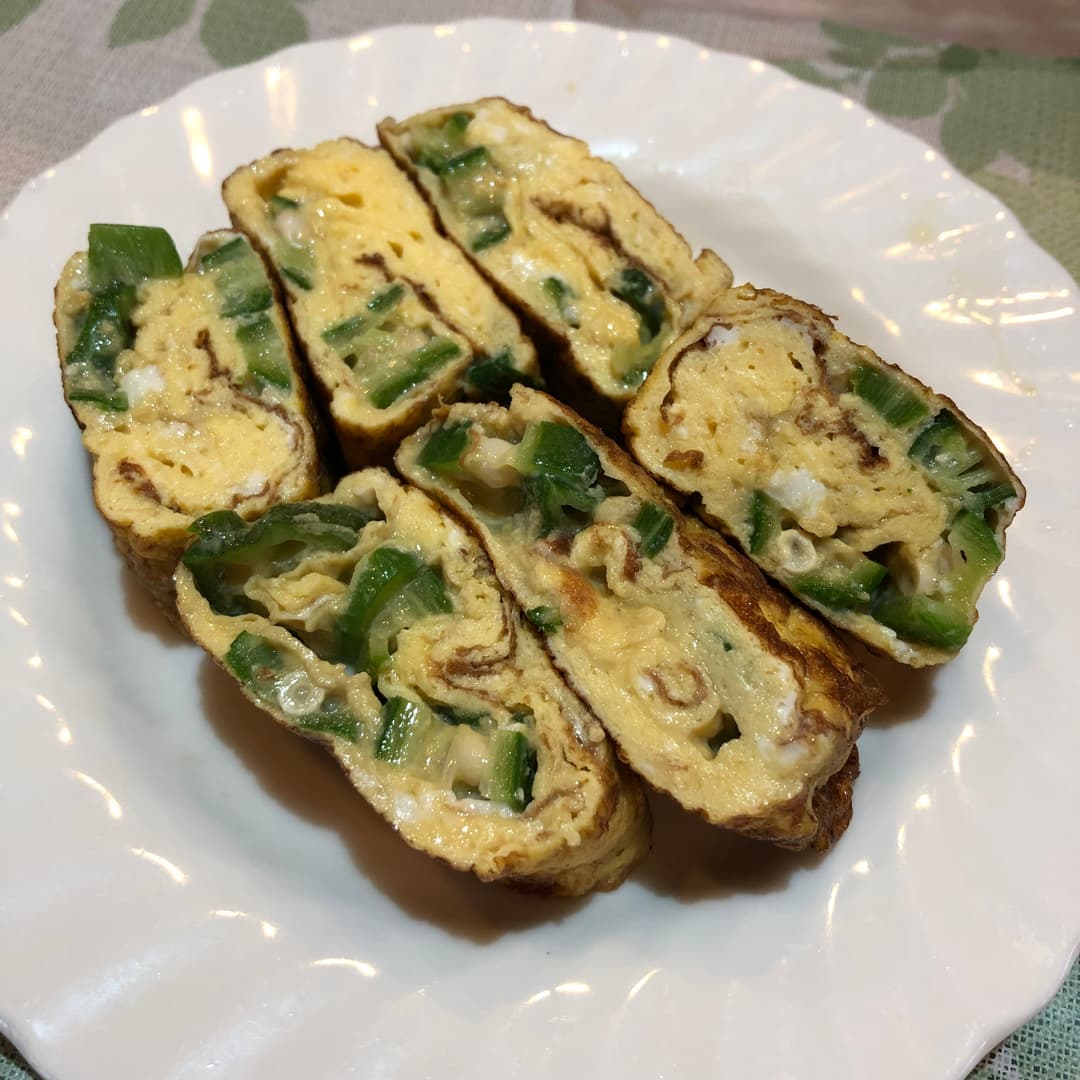 おくら入り玉子焼きの完成写真