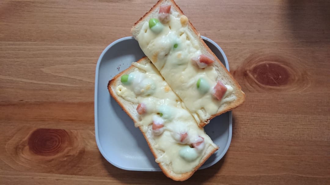 枝豆チーズトーストの完成写真