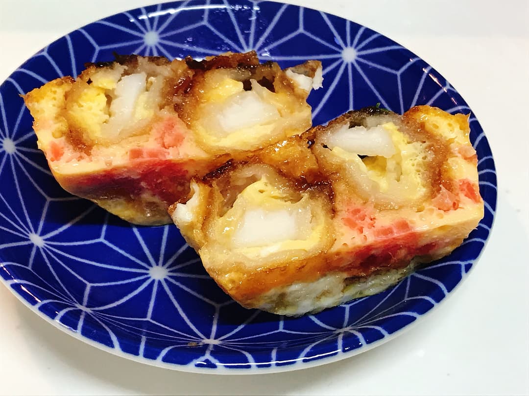 いか天ぷらのトースターたまご焼の完成写真