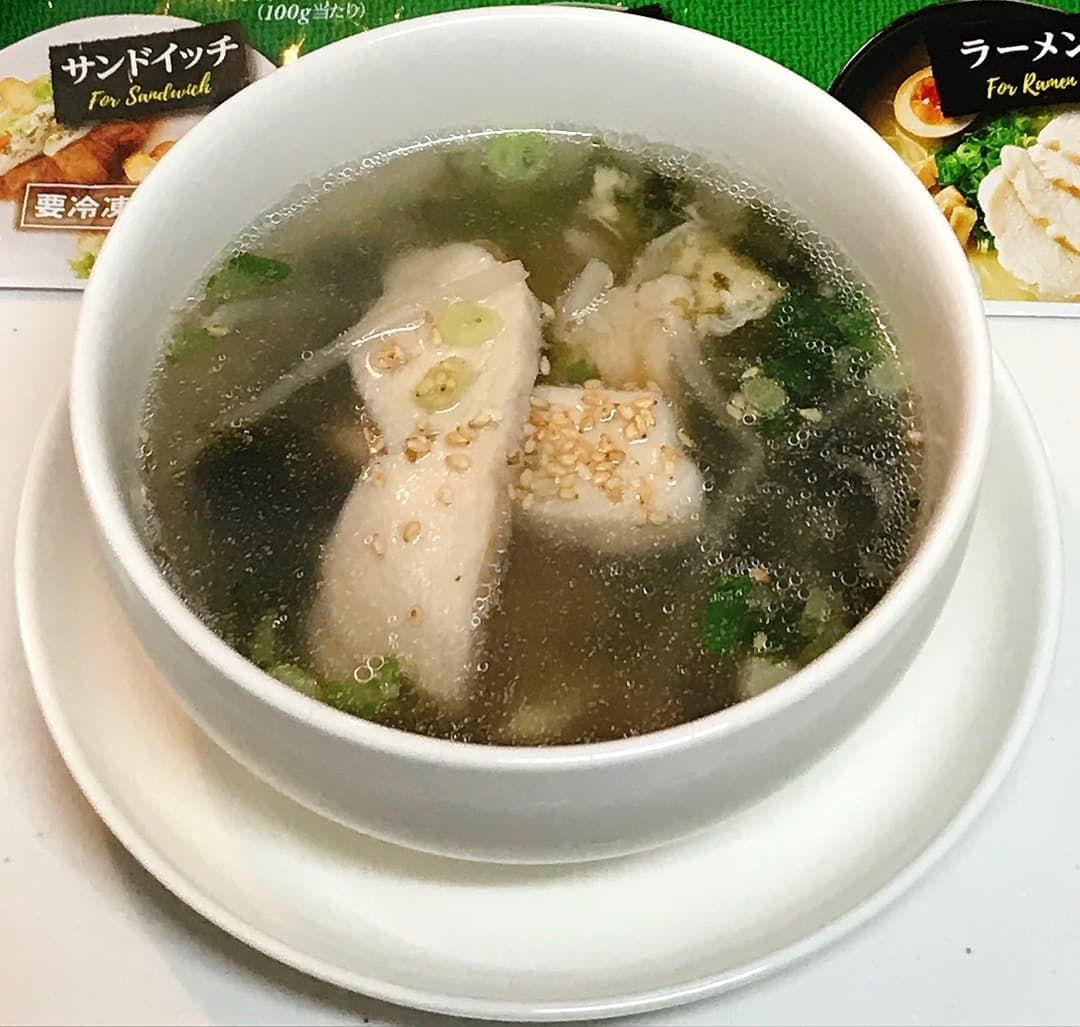 鶏ともやしの海苔スープの完成写真