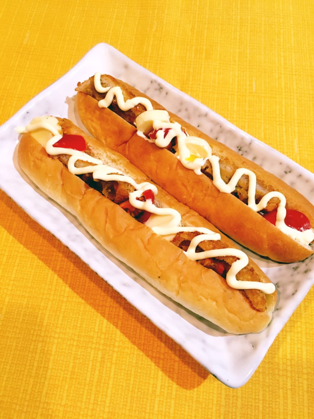 長〜いカレーチーズドッグの完成写真