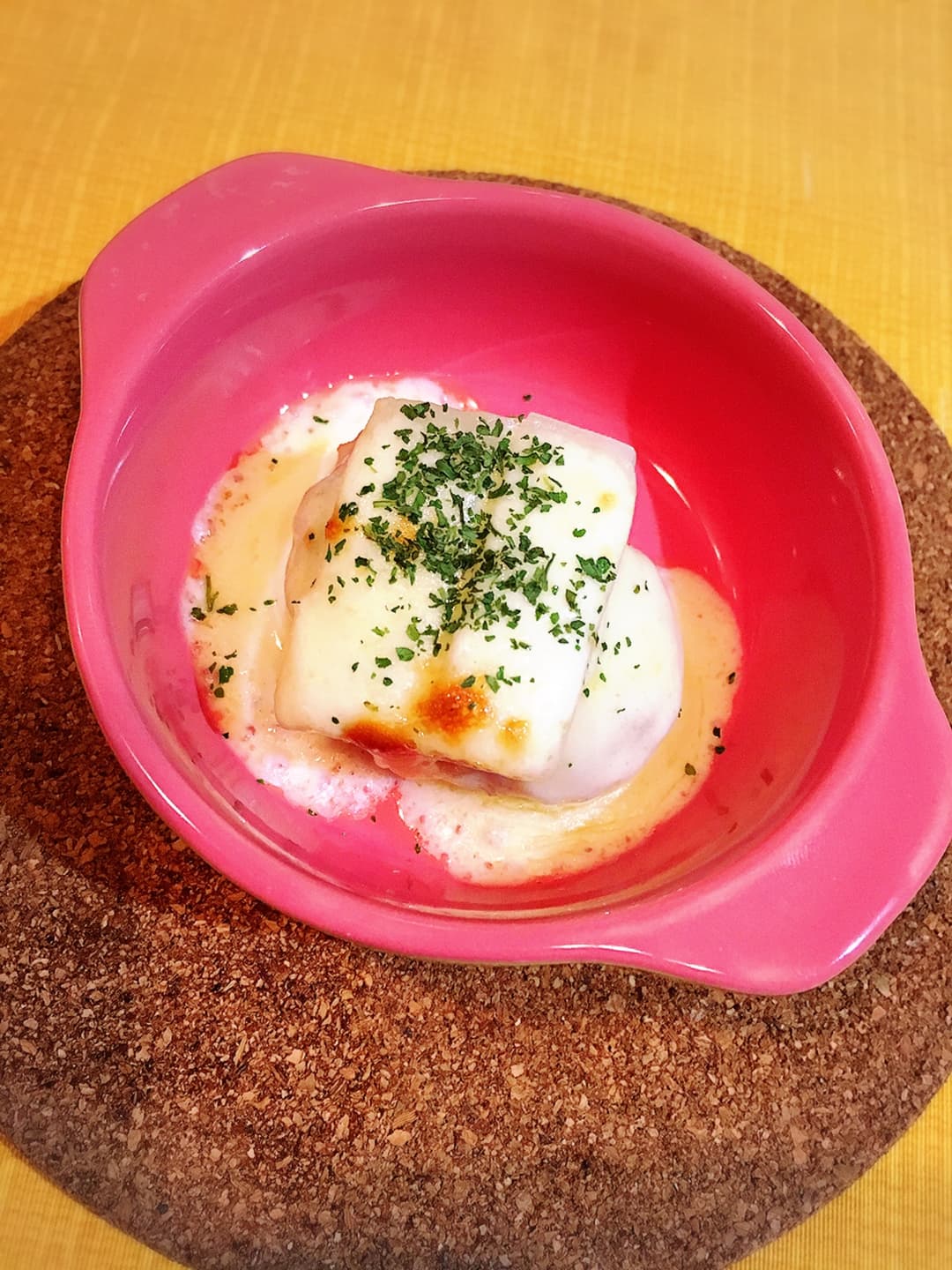 ミニカレーパンの餅チーズ焼きの完成写真