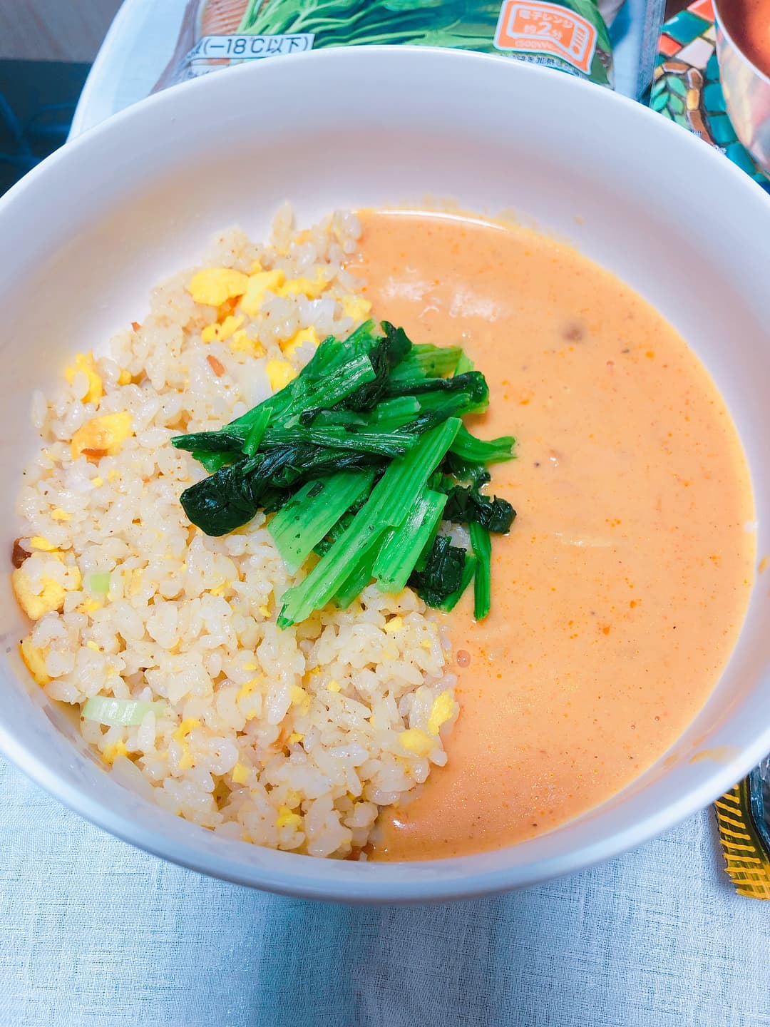 ほうれん草のバターカレーチャーハンの完成写真