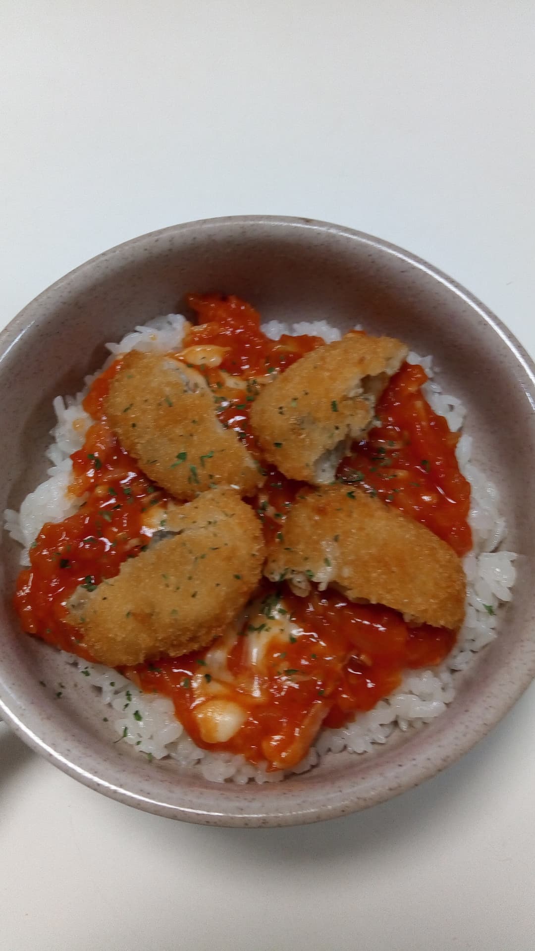 クラムチャウダーコロッケ洋風丼の完成写真