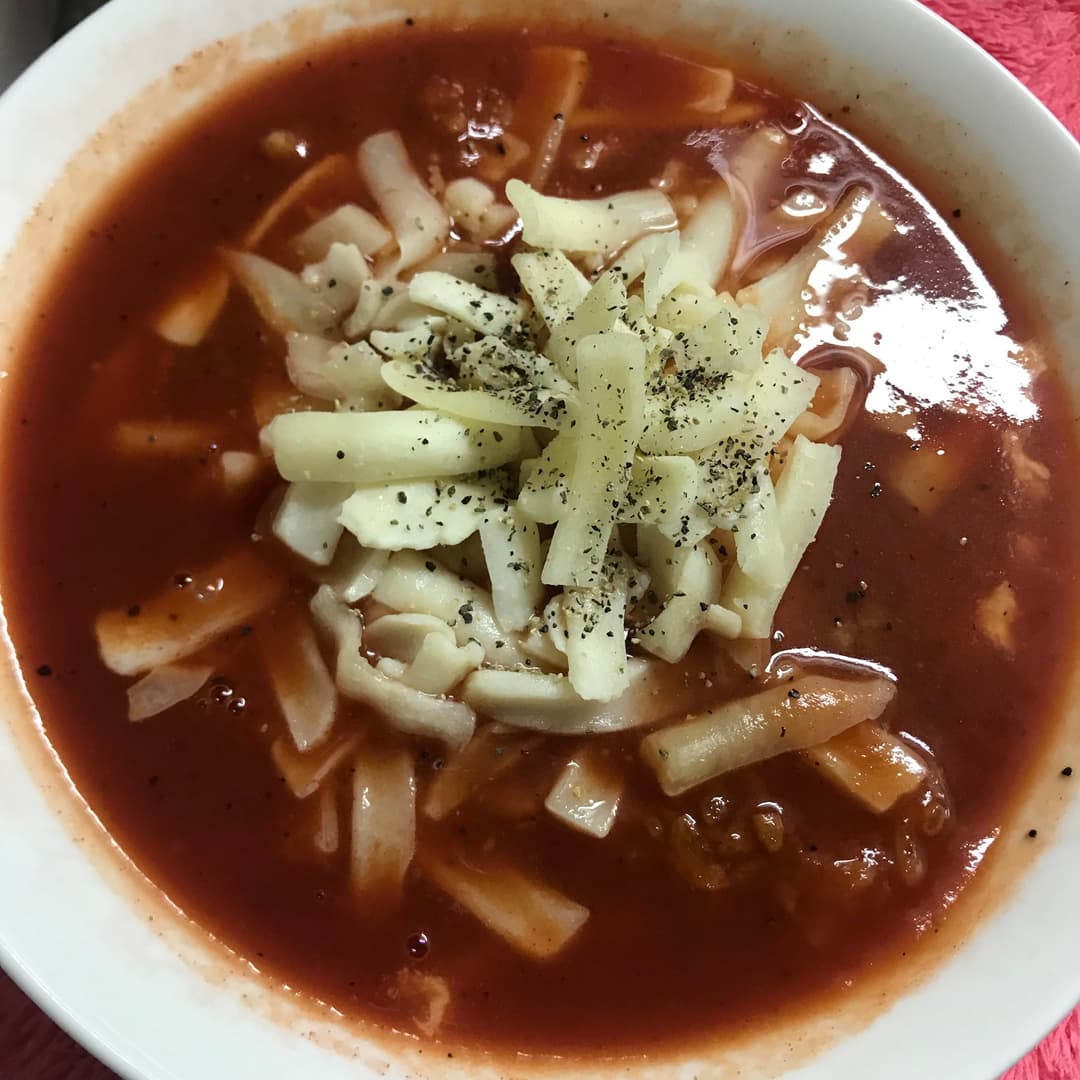 焼きおにぎりで作るトマトリゾットの完成写真