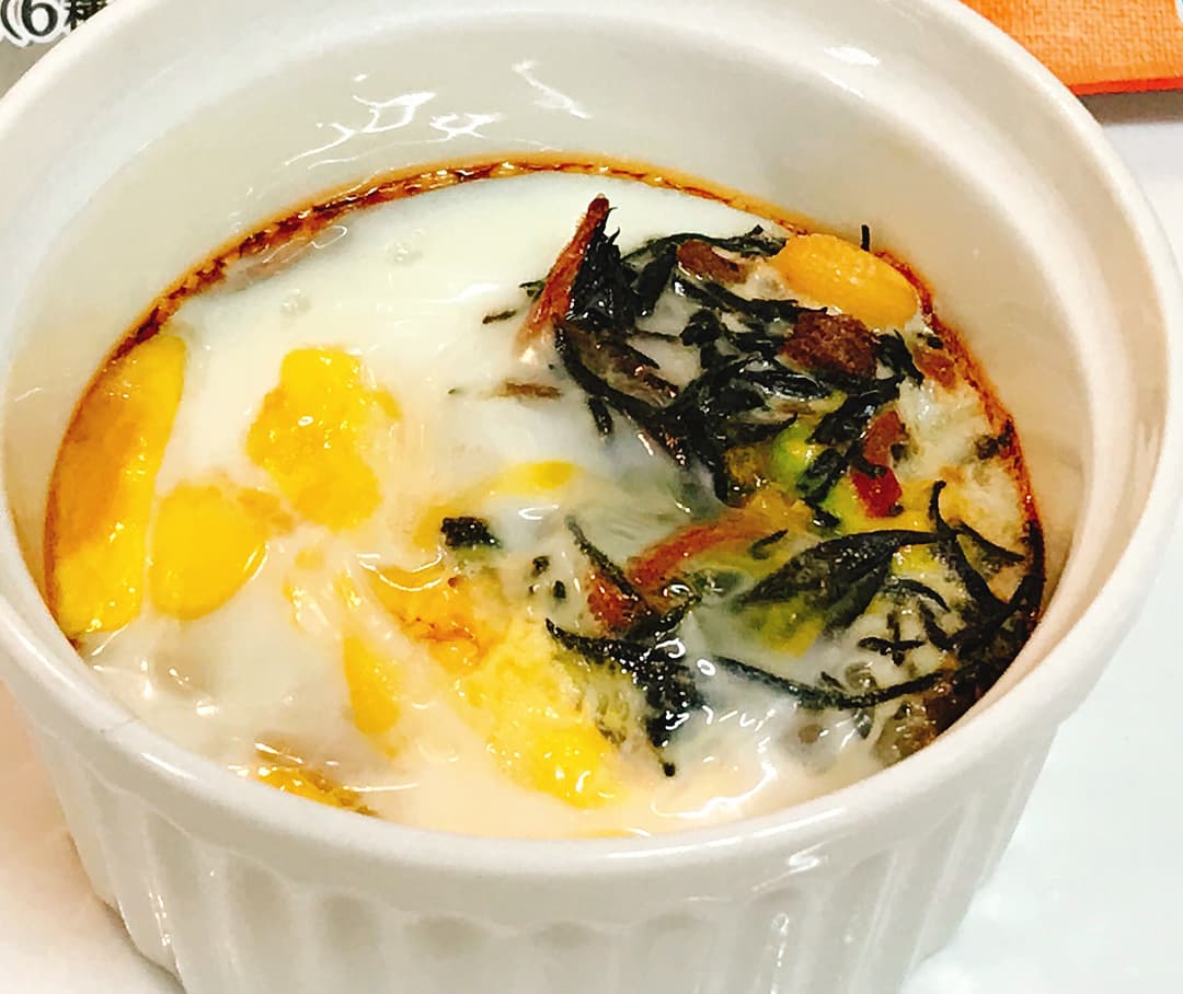 6種の和惣菜 ひじき煮と卵のトースター焼の完成写真