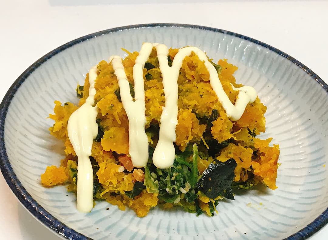6種の和惣菜 ほうれんそうの胡麻あえ栗かぼちゃサラダの完成写真