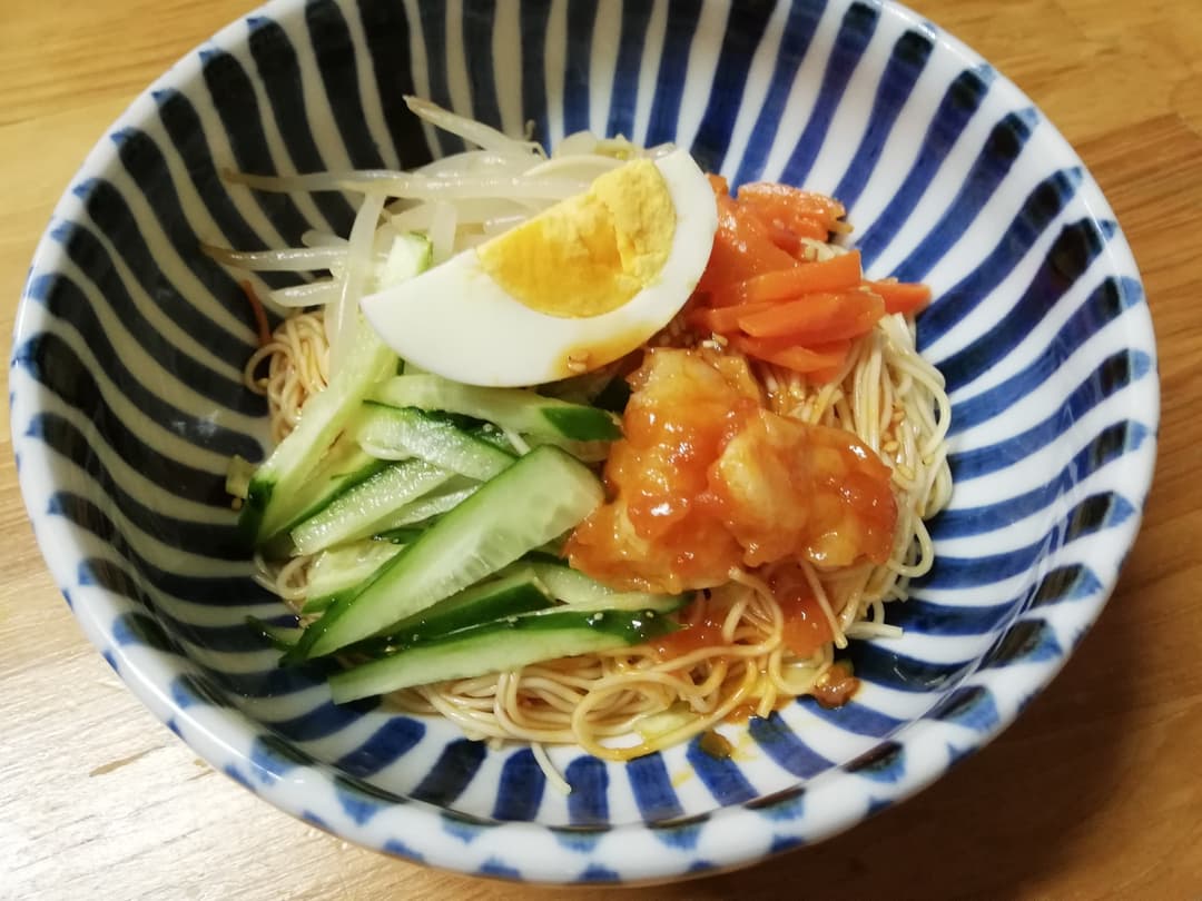 エビチリビビン麺の完成写真