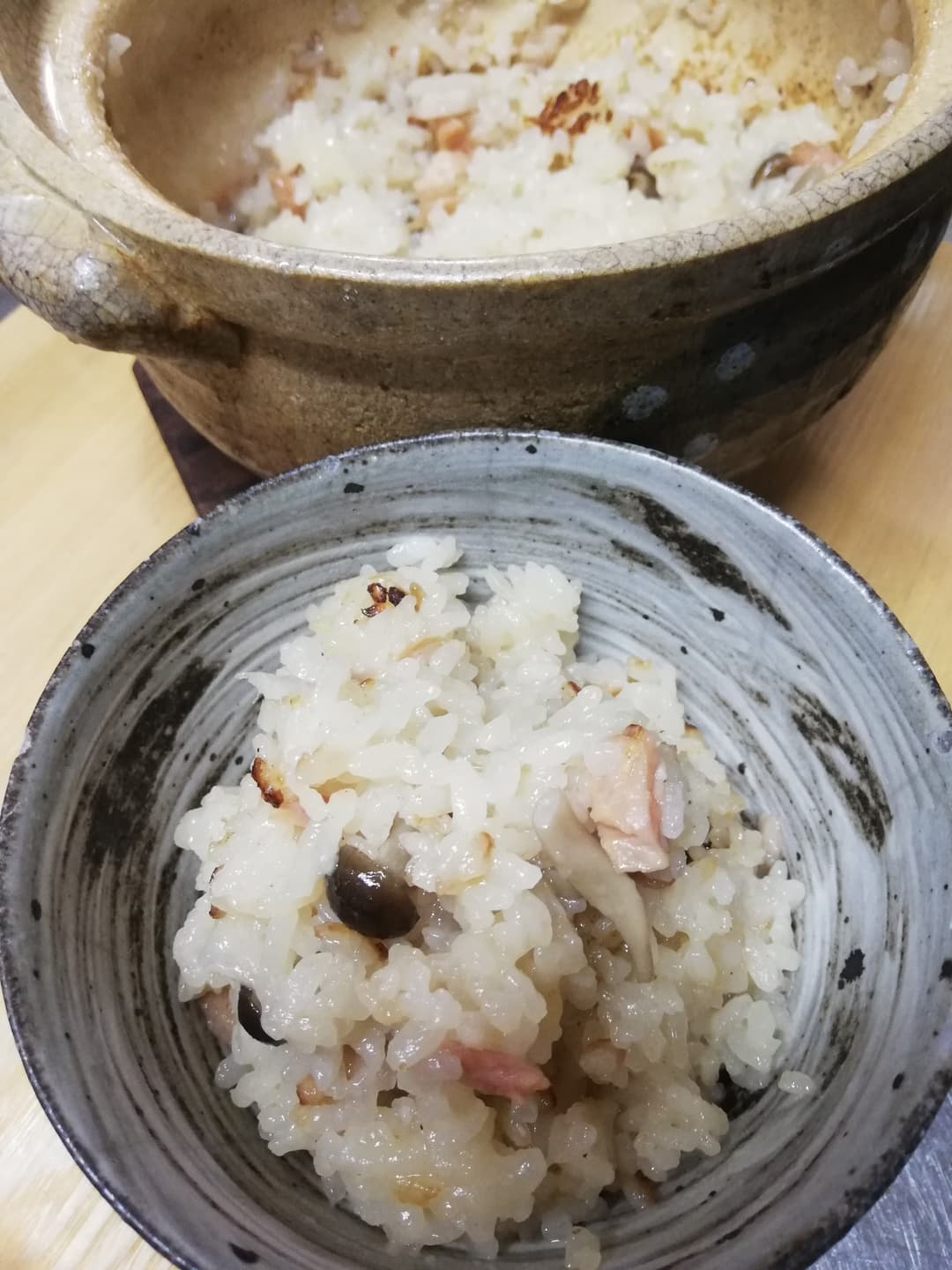 おもちで作る とりきのこおこわの完成写真