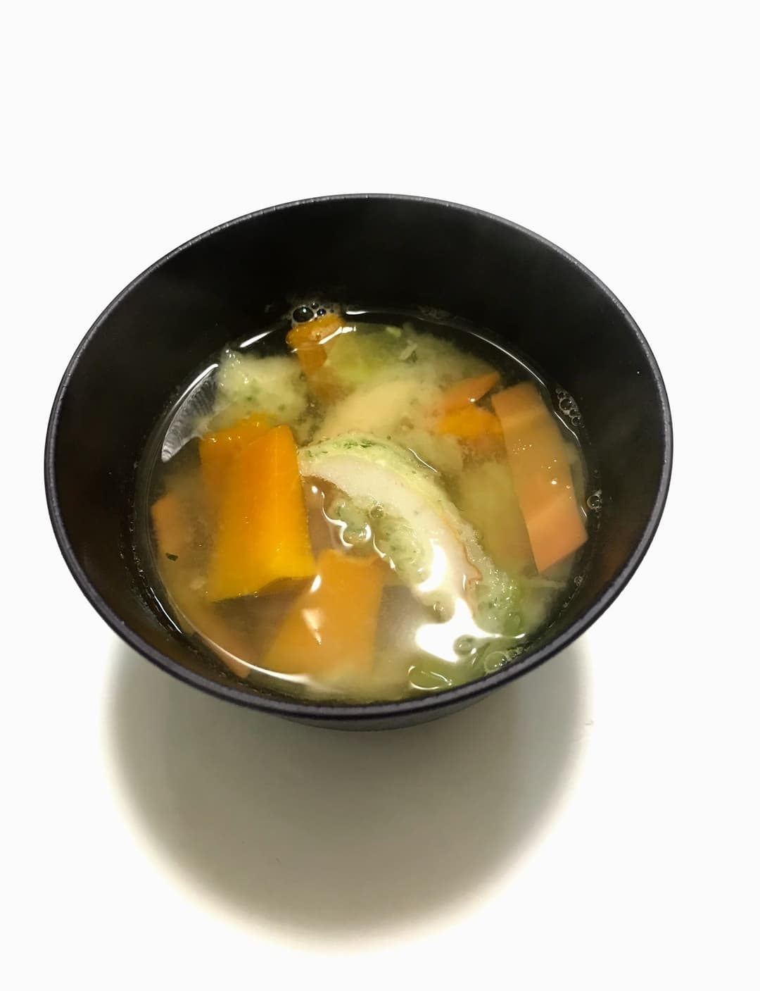 磯辺揚げのおかず味噌汁の完成写真