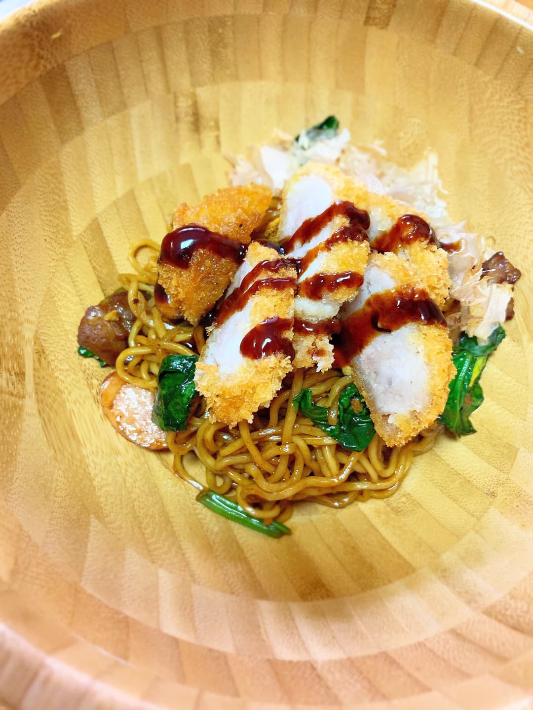 カツ焼きそばの完成写真