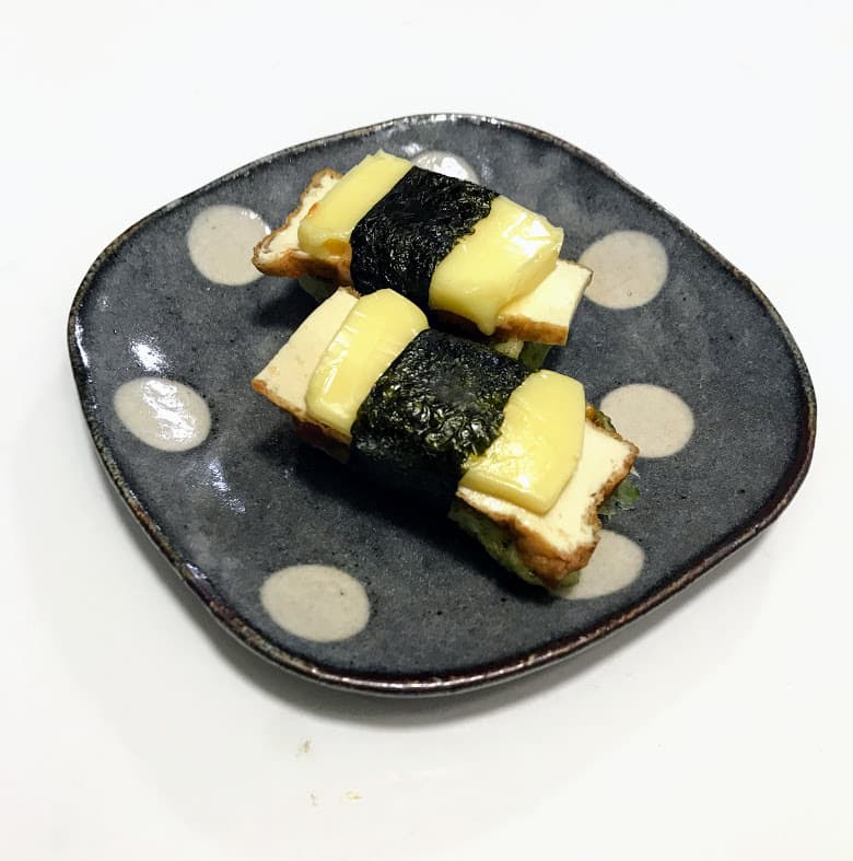 磯辺揚げと厚揚げとチーズのトリプルサンドの完成写真