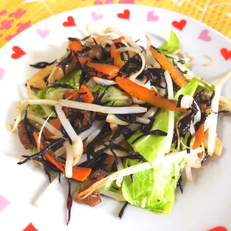 ひじきの野菜炒めの完成写真