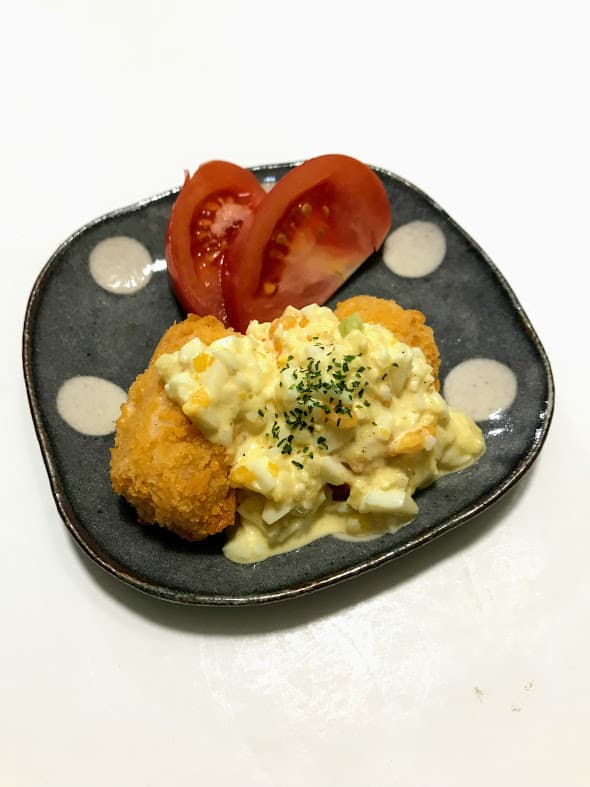 ささみチーズカツのタルタルソースかけの完成写真