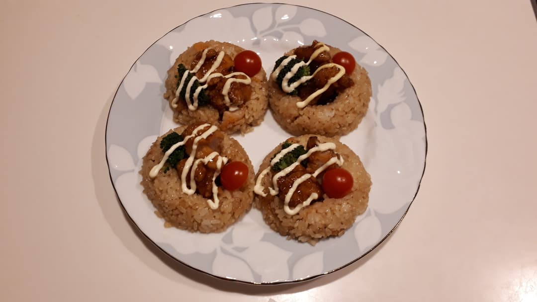 たれづけ唐揚げプチご飯の完成写真