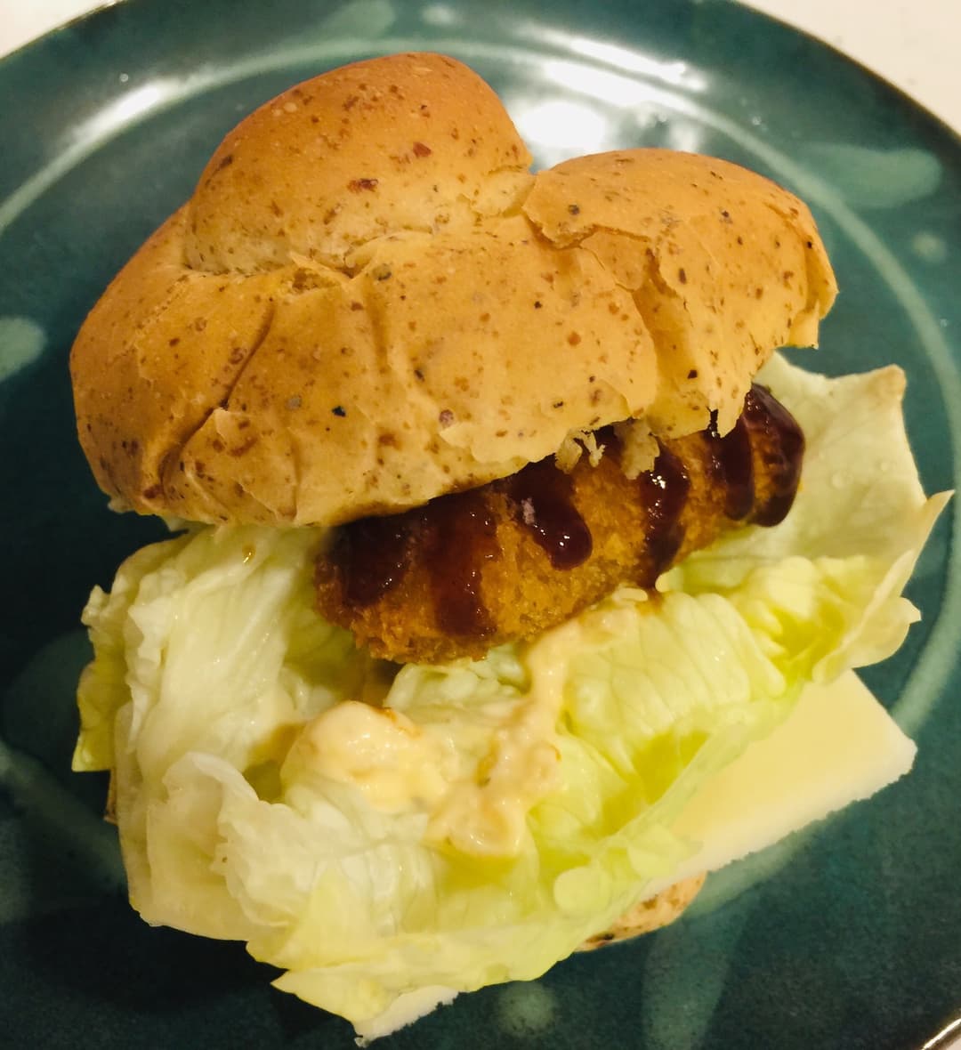 ヘルシーほうれんとチーズのささみカツバーガーの完成写真
