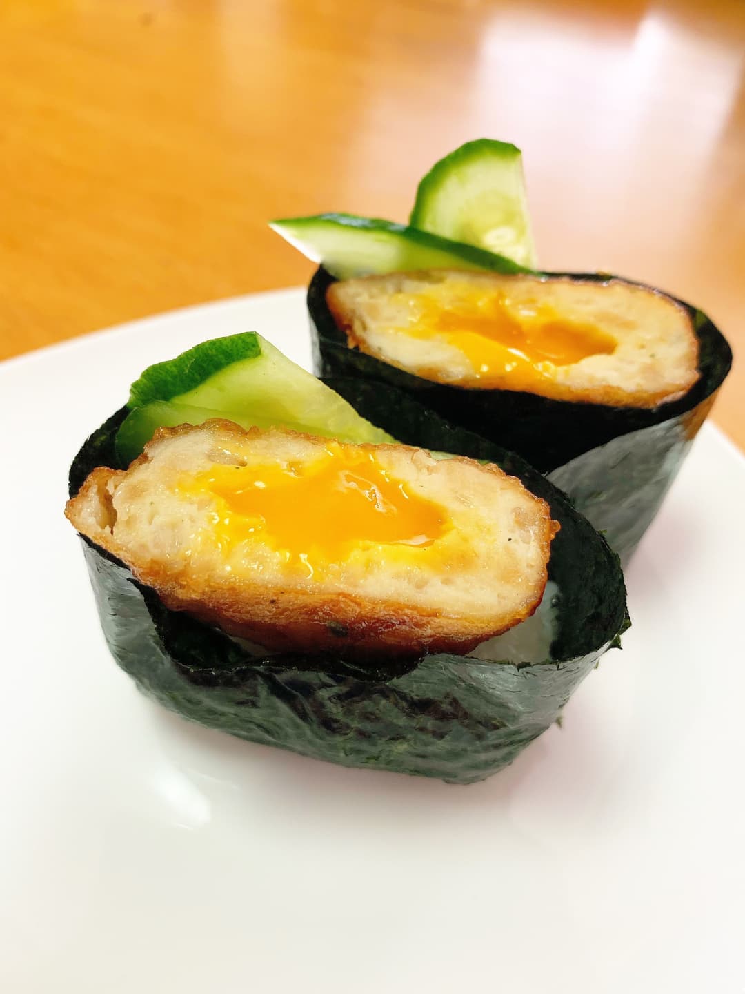美味しい一口♪つくね軍艦の完成写真