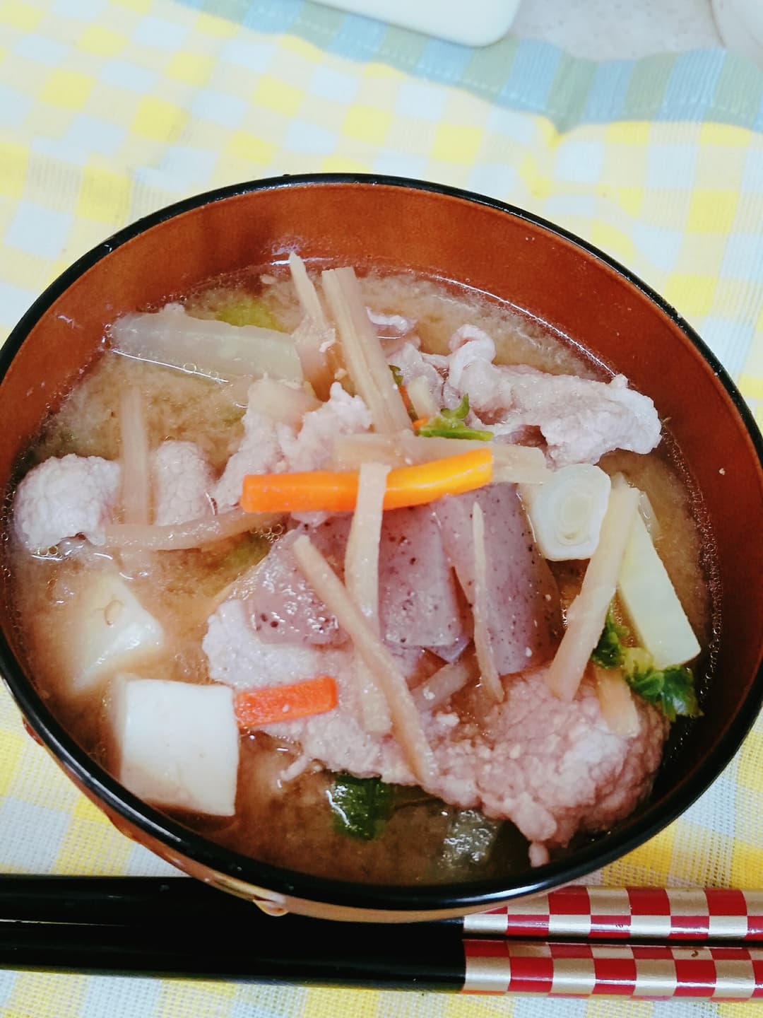 きんぴらごぼうのあったか豚汁の完成写真