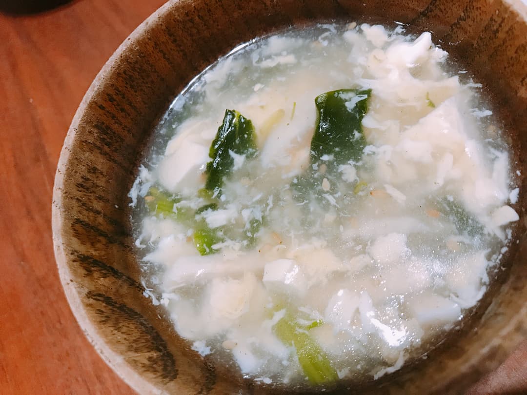 鶏とほうれん草のかきたまスープの完成写真