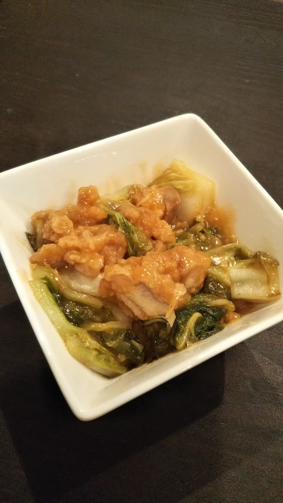 鶏肉と白菜の甘酢あんかけの完成写真