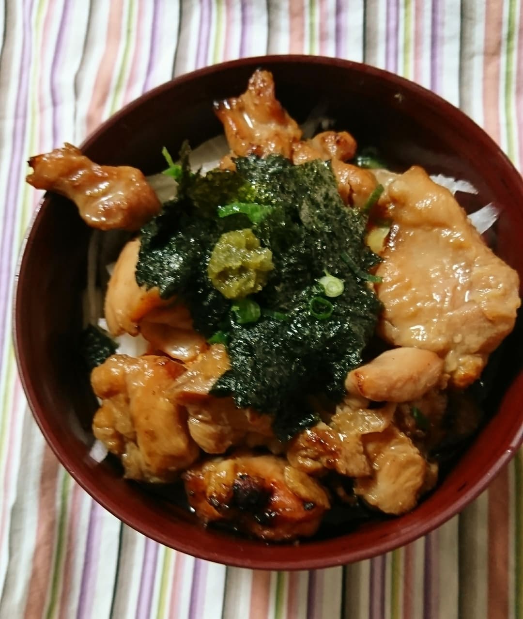やきとりかけご飯の完成写真
