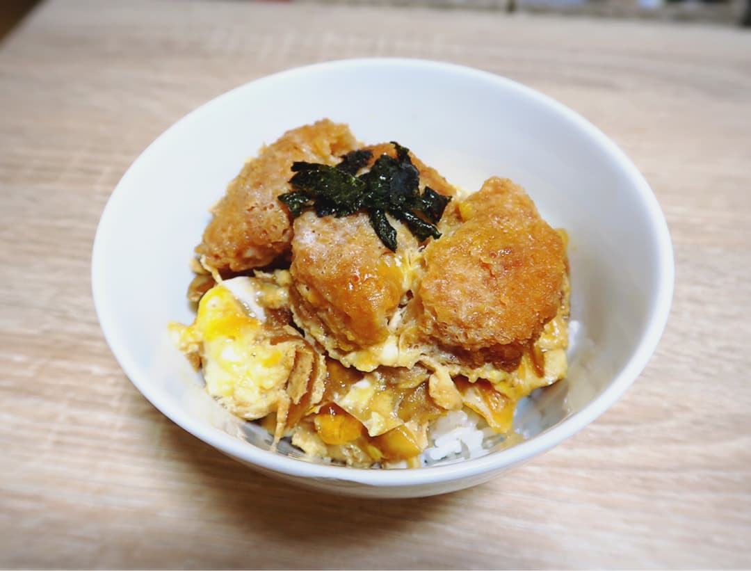 白身魚フライのカツ丼風の完成写真