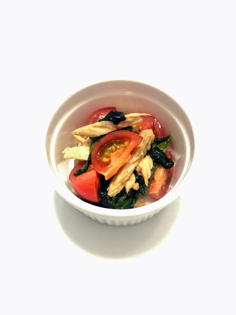 鶏とほうれん草のさっぱりサラダの完成写真