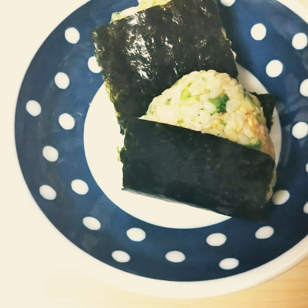 ちくわ磯辺の玄米おにぎりの完成写真