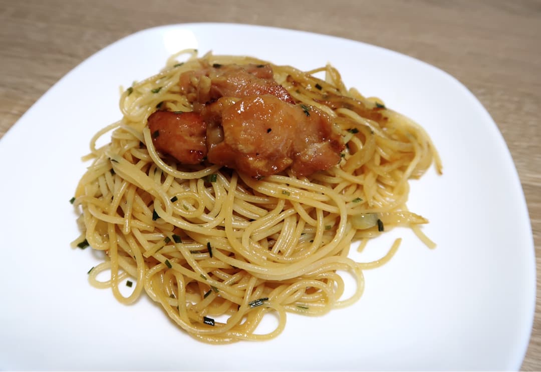 やきとりの和風パスタの完成写真
