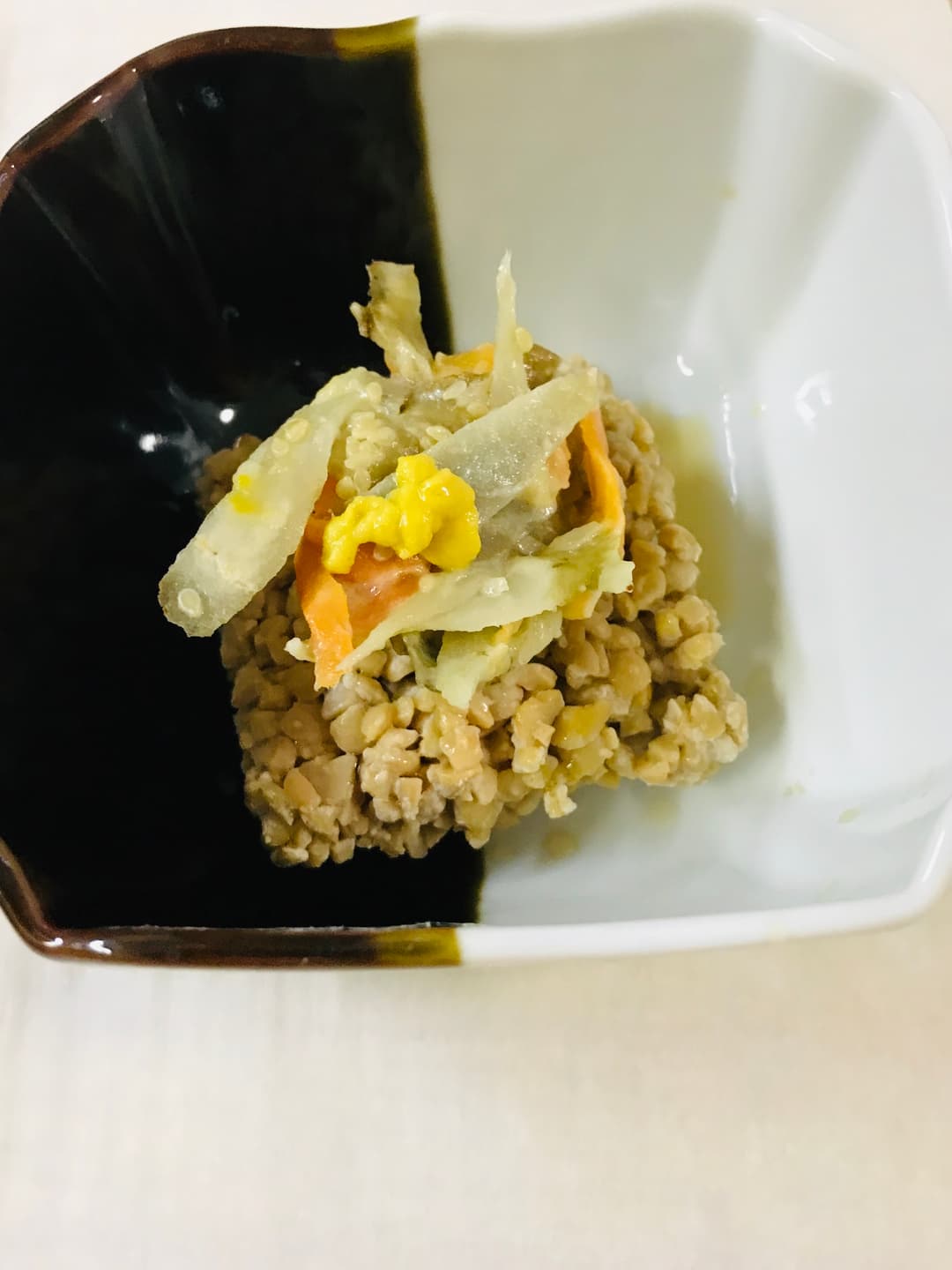 ごぼうサラダ納豆の完成写真