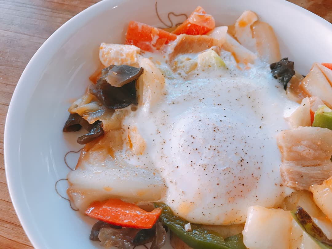 朝食に!ベジ目玉焼きの完成写真