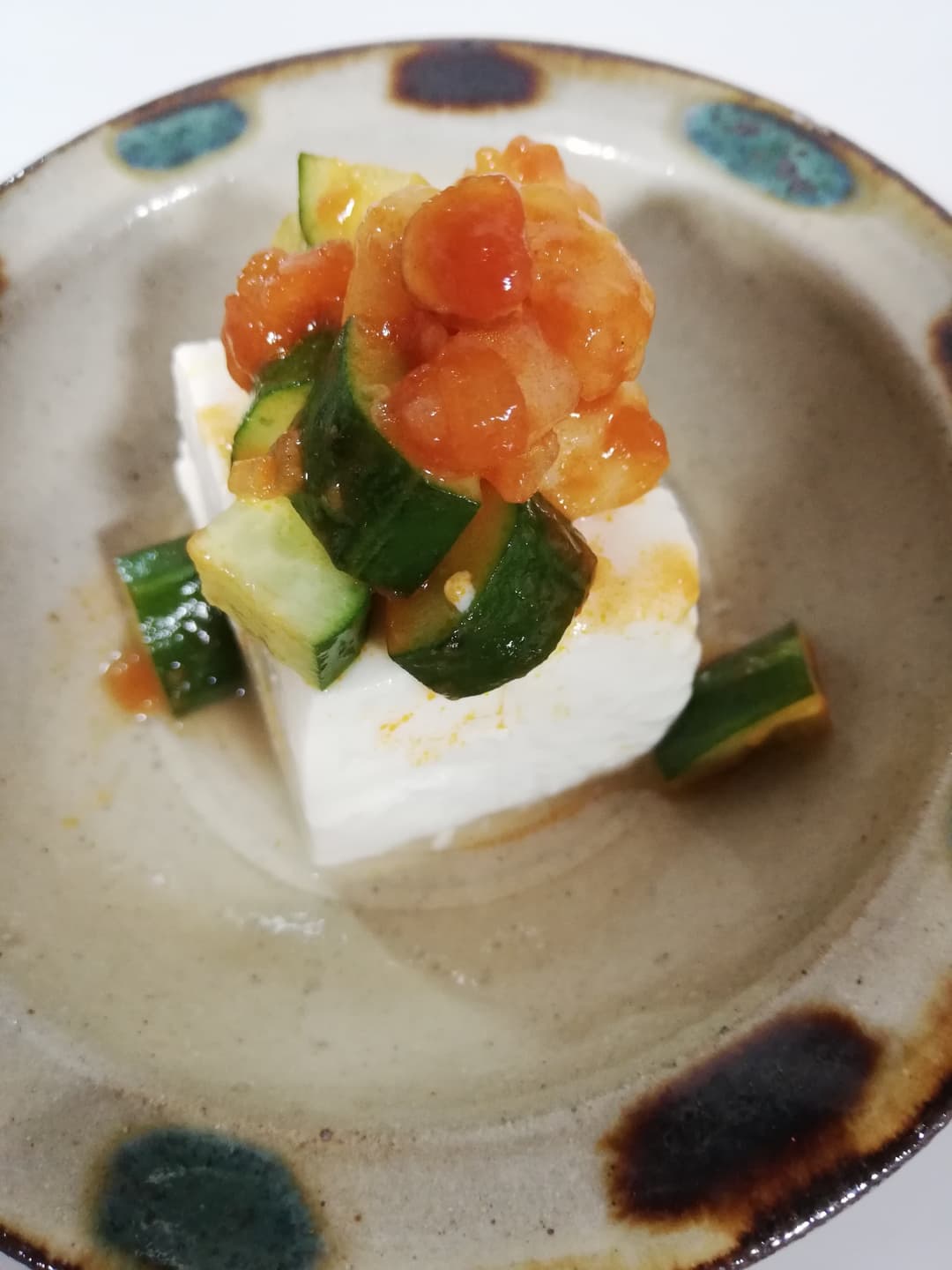 豆腐のエビチリ和えの完成写真
