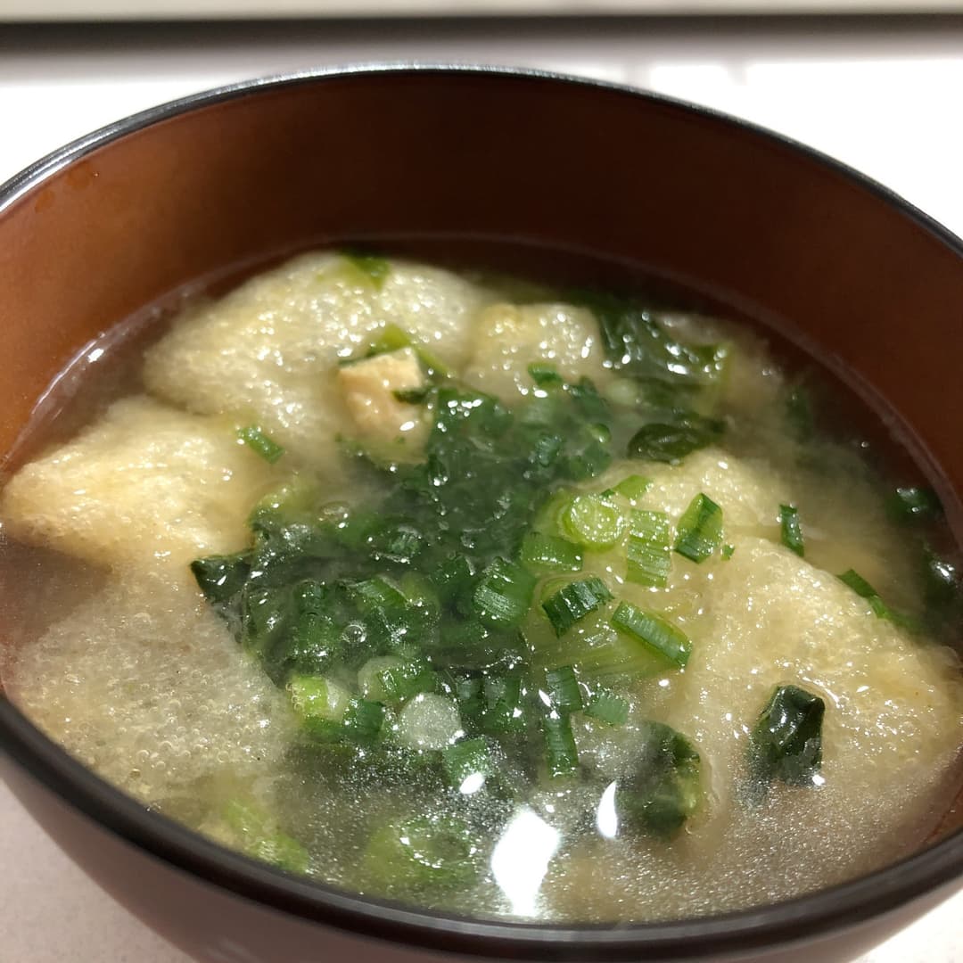 簡単 おひたしでお味噌汁の完成写真