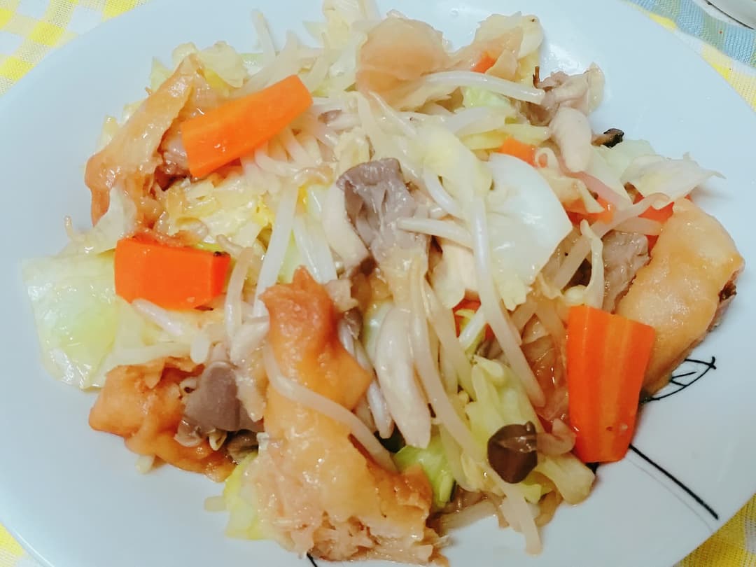 春巻入り中華風野菜炒めの完成写真
