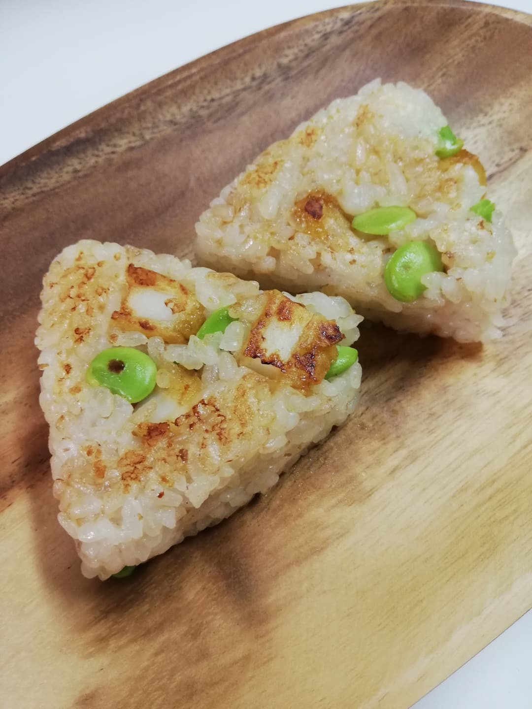 いかと枝豆の焼きおにぎりの完成写真