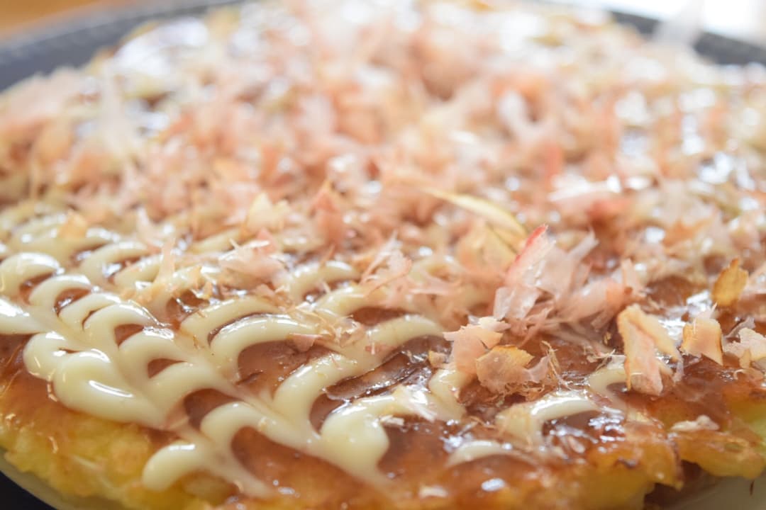 いかリングフライが入ったカリッとお好み焼き★の完成写真