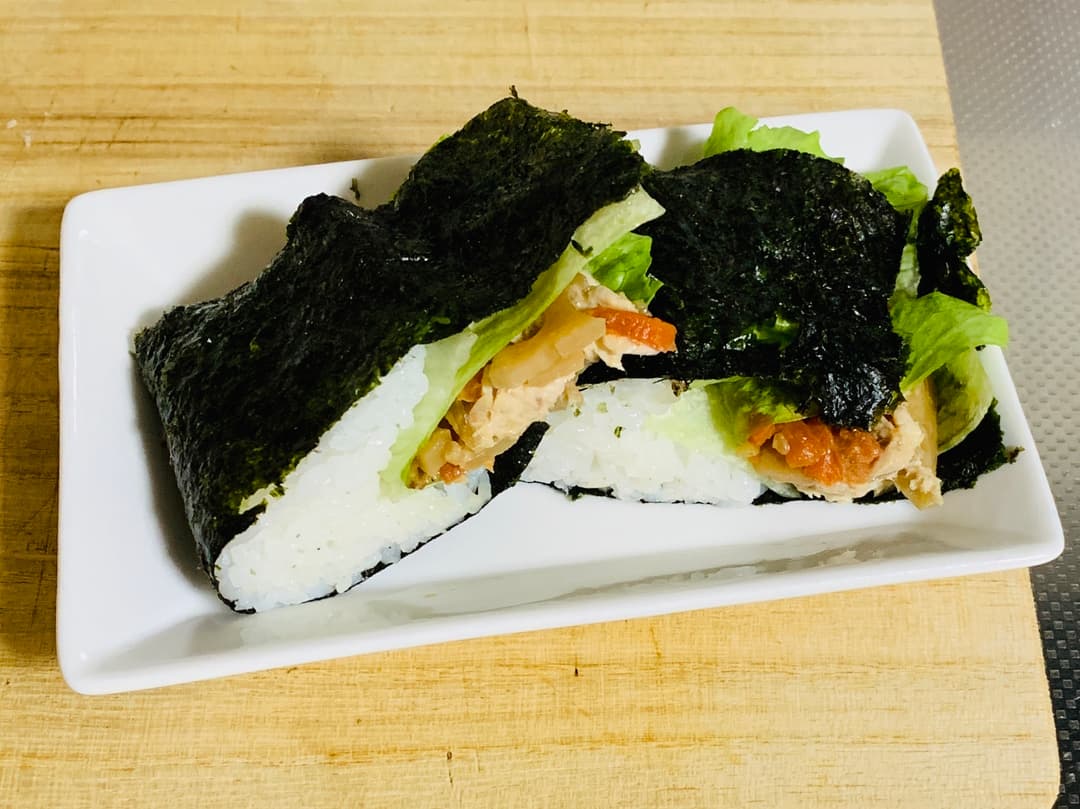 きんぴらおにぎりサンドの完成写真