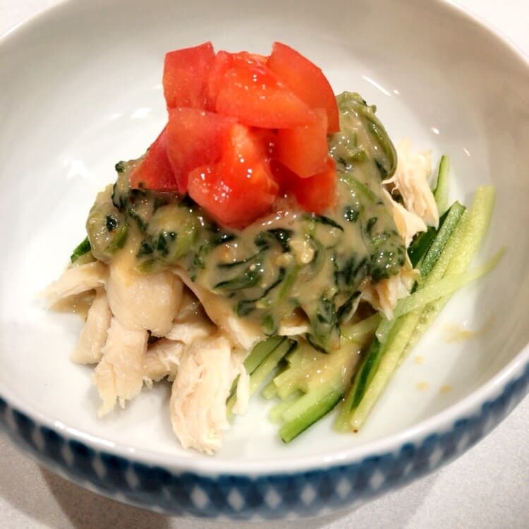 6種の和惣菜 ほうれん草の胡麻あえソースで棒棒鶏☆の完成写真